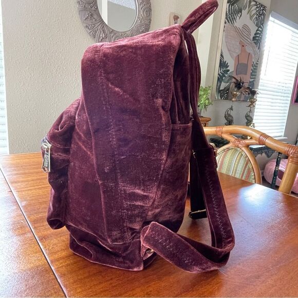 NWOT Aimee Kestenberg Velvet Backpack in Rich Brown With Gold Tone Hardware main image 15